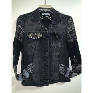Desigual Black and Gold Denim Jacket